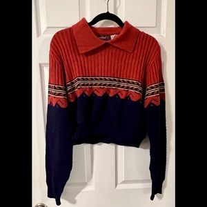 Vintage Cropped Knitted Sweater